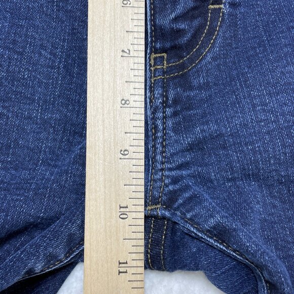 J Crew Jeans Mens Sz 32 Blue Flex Stretch Mid Rise Skinny Leg Dark Wash 31x29 - Picture 7 of 14